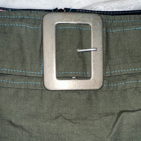 Olive Green Women's Waist Belt with Silver-Tone Buckle - Picture 4 of 6